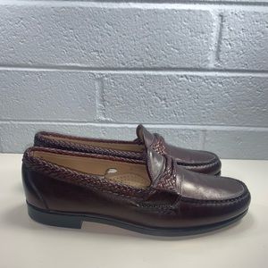 Allen Edmonds Burgundy Red Brown Leather Loafers Mens Size 11 Shoes Made In USA